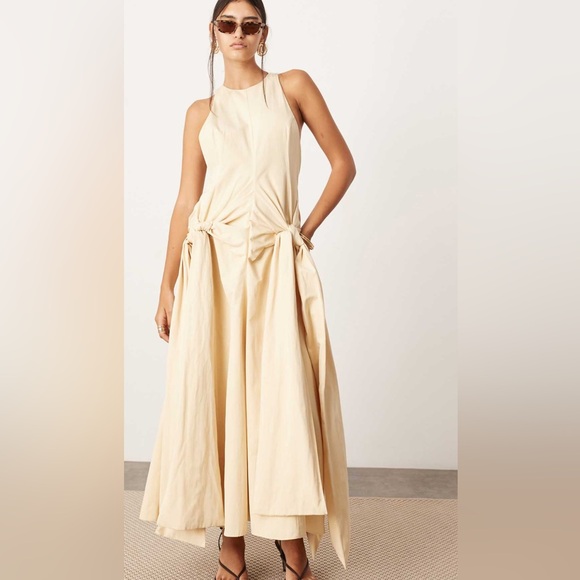 ASOS Dresses & Skirts - Asos racer neck drop waist maxi dress in stone